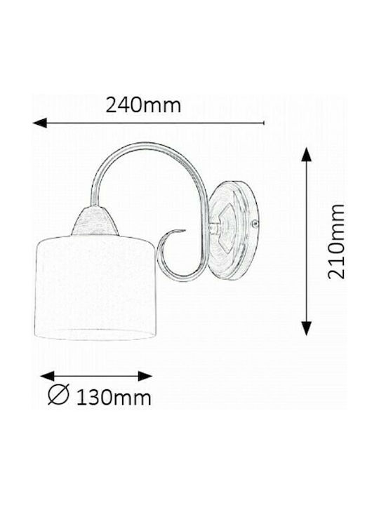 Rabalux Edith Classic Lamp Wall with Socket E27 Bronze 13cm