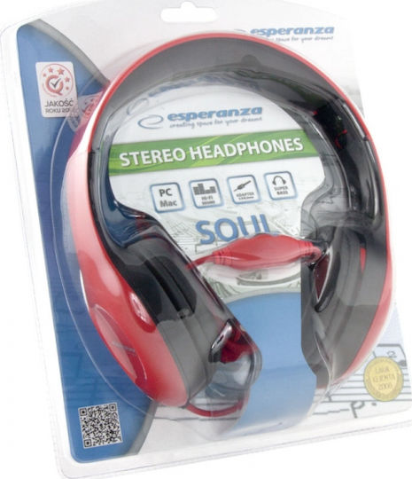 Esperanza EH138 Soul Wired On Ear Headphones Red