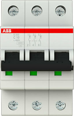 Abb S203-C10 3-Poles Automatic Circuit Breaker 10A Καμπύλη C 24772