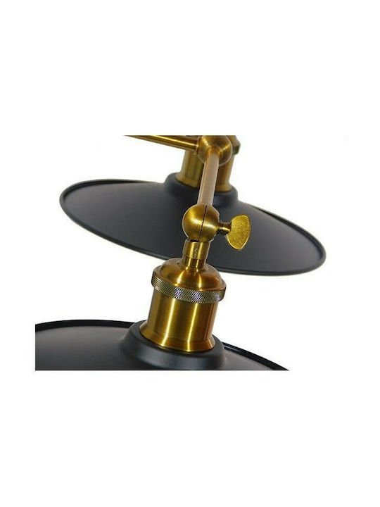 GloboStar Industrial Wall Lamp with E27 Socket Black 21cm