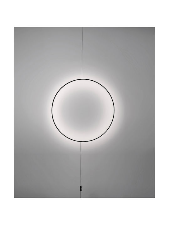 Viokef Shadow Modern Leuchte Wand Steckdose mit Integrierter LED und Warmweißes Licht Schwarz 62x13x13cm