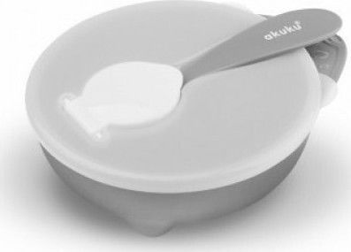 Akuku Baby Food Bowl made of Plastic Gray 2pcs