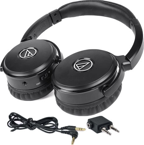 Audio Technica ATH-ANC50iS Wired Over Ear Headphones with 40 hours of Operation Black