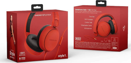 Energy Sistem Style 1 Talk Ενσύρματα On Ear Ακουστικά Κόκκινα