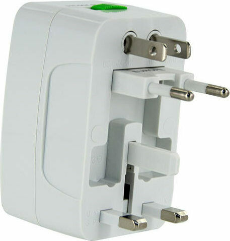 Lamtech Αντάπτορας Πρίζας από Universal σε Universal με 1 Θύρες USB