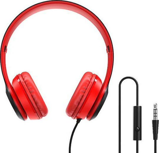 Borofone Star Ενσύρματα On Ear Ακουστικά Κόκκινα