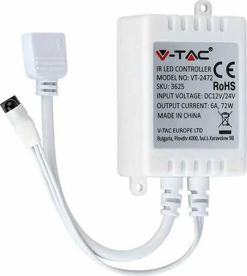 V-TAC VT-2472 Ασύρματο RGB Controller IR με Τηλεχειριστήριο 3625