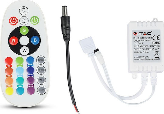 V-TAC VT-2472 Ασύρματο RGB Controller IR με Τηλεχειριστήριο 3625