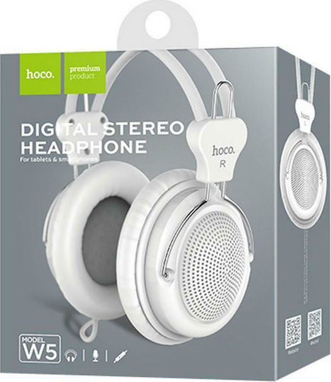 Hoco W5 Жични Over Ear Слушалки Бели