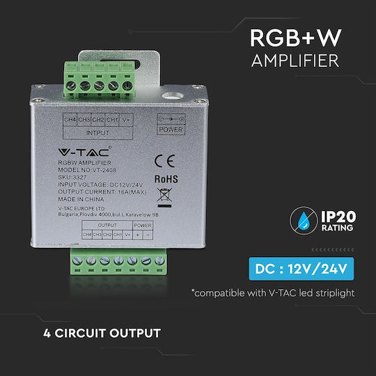 V-TAC VT-2408 Ενισχυτής Σήματος RGB+ W 3327