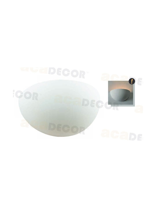 Aca Κλασικό Φωτιστικό Τοίχου με Ντουί E27 σε Λευκό Χρώμα Πλάτους 28cm
