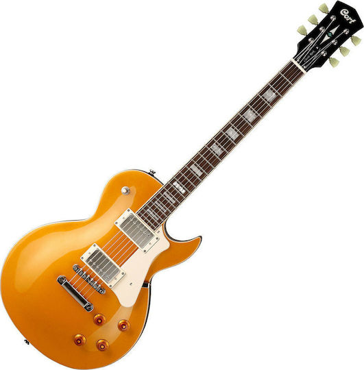 Cort CR200 Elektrische Gitarre Einfacher Schnitt mit HH Tonabnehmerkonfiguration Gold Top