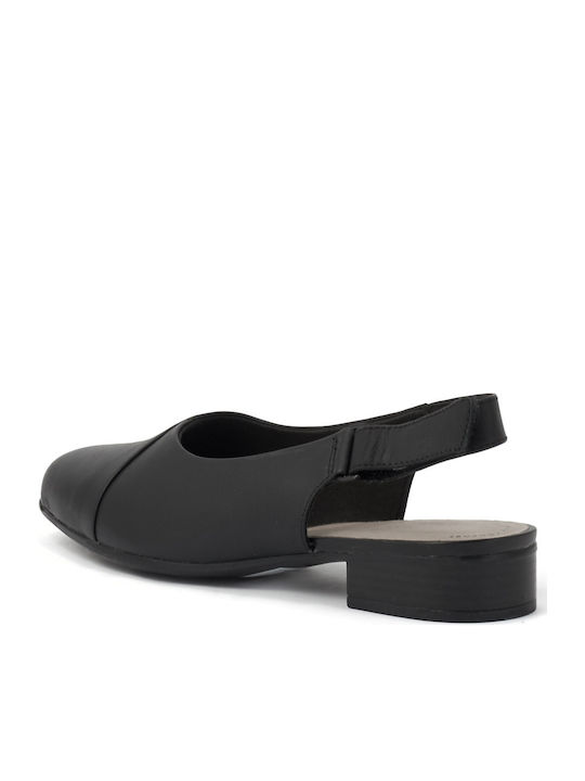 Juliet Pull Δερμάτινες Γυναικείες Μπαλαρίνες Slingback σε Μαύρο Χρώμα