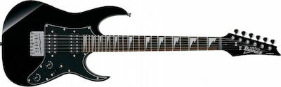 Ibanez GRGM21-BKN Electric Guitar with Shape Stratocaster and HH Pickup Configuration Black Night