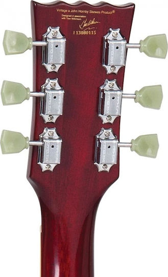 Vintage V100 ReIssued Electric Guitar Single cut with HH Pickup Configuration Cherry Sunburst