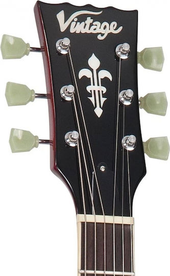 Vintage V100 ReIssued Electric Guitar Single cut with HH Pickup Configuration Cherry Sunburst