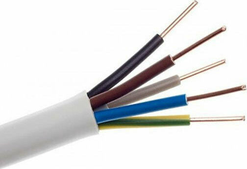 Eurolamp Power Cord with 5x1mm² Cable Properties in White Colour 1m Flexible