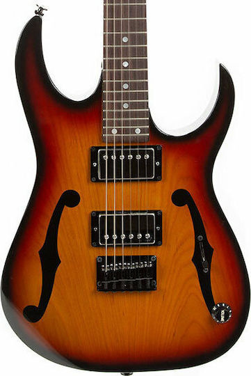 Ibanez PGM401 Elektrische Gitarre ES mit HH Tonabnehmerkonfiguration Tri Fade Burst