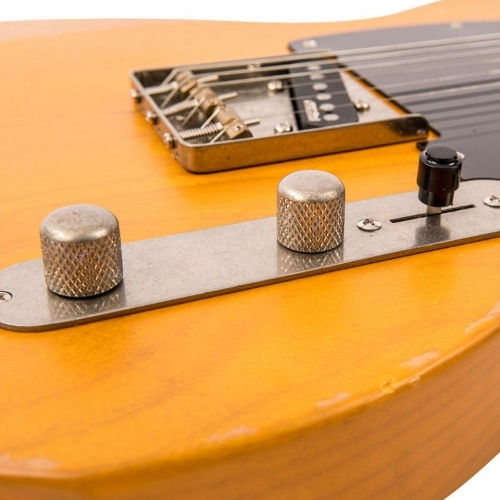 Vintage V52 Icon Electric Guitar Telecaster with SS Pickup Configuration Distressed Butterscotch