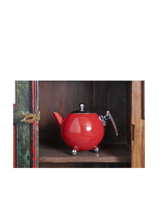 Bredemeijer Bella Ronde Tea Set Stainless in Red Color 1200ml 1pcs