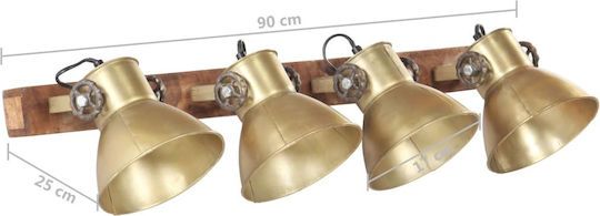 vidaXL Industrial Wall Lamp with E27 Bronze 90x25cm