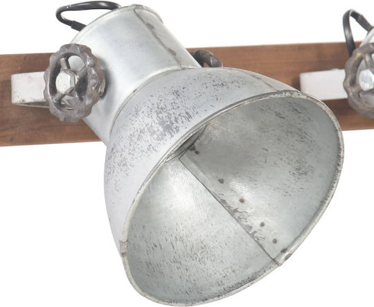 vidaXL Industrial Wall Lamp with E27 Silver Fitting 65x25cm