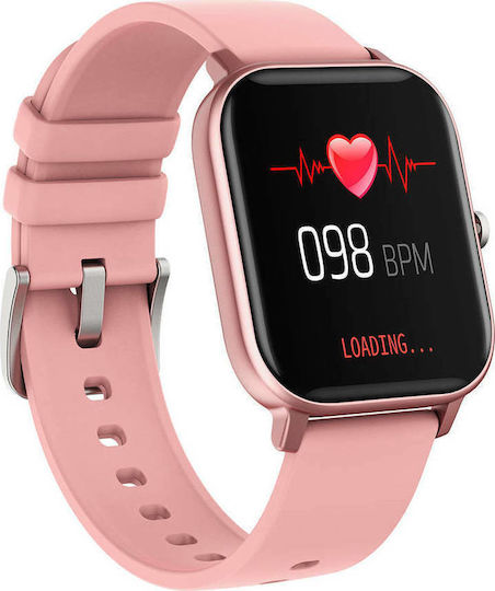 Colmi P8 43mm Smartwatch με Παλμογράφο (Ροζ)