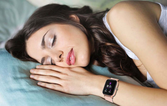 Colmi P8 43mm Smartwatch με Παλμογράφο (Ροζ)