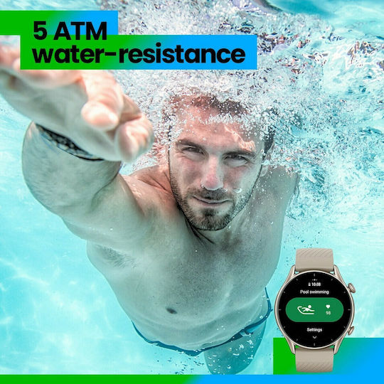 Amazfit GTR 3 Aluminium 46mm Waterproof Smartwatch with Heart Rate Monitor (Moonlight Grey)