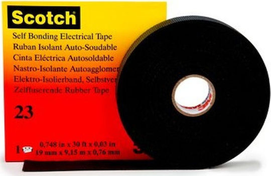 3M Μονωτική Ταινία 19mm x 9.15m Scotch 23 Negru