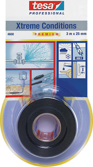 Tesa Αυτοβουλκανιζόμενη Μονωτική Ταινία 25mm x 3m Xtreme Conditions Black Μαύρη