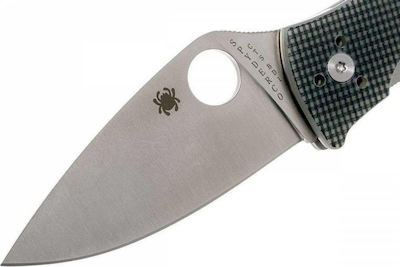 Spyderco Alcyone Pocket Knife Black with Blade made of Stainless Steel in Sheath