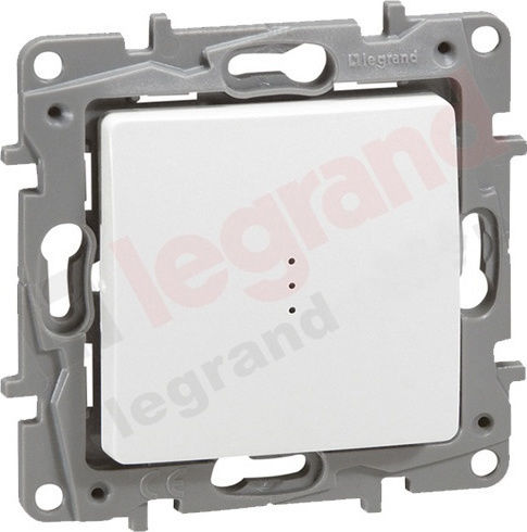 Legrand Niloe Front Plate Wall Push Staircase Button without Frame Μονό Φωτεινό White 764522
