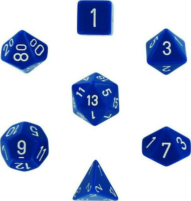 Chessex Opaque Polyhedral 7-Dice Set Blue/ White