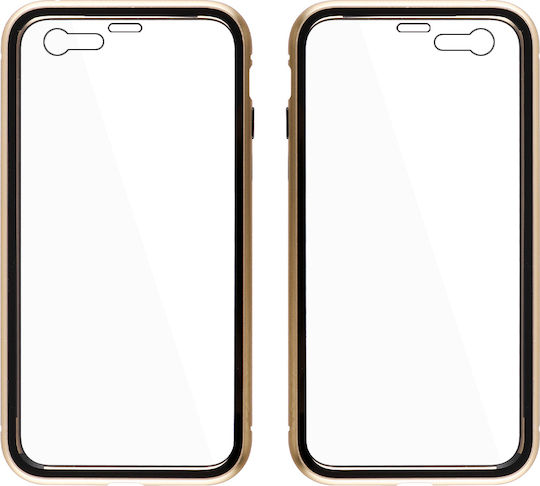 Idol 1991 Magnetic Metal Frame 360 Full Cover Metallic Gold For iPhone 6/6s Plus