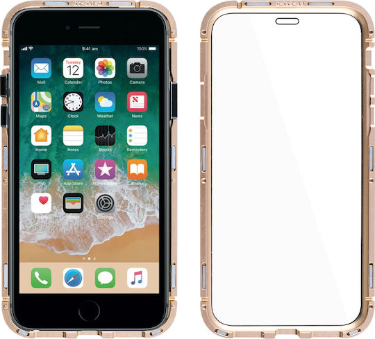 Idol 1991 Magnetic Metal Frame 360 Full Cover Metallic Gold For iPhone 6/6s Plus