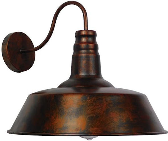GloboStar Industrielle Wandleuchte mit E27-Fassung Braun 35x40x32 cm