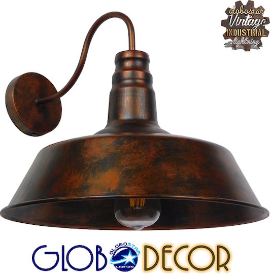 GloboStar Industrielle Wandleuchte mit E27-Fassung Braun 35x40x32 cm