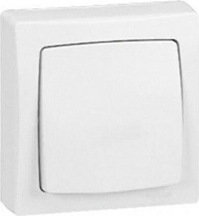 Legrand Oteo Μπουτόν Κλιμακοστασίου Μονό σε Λευκό Χρώμα 086006