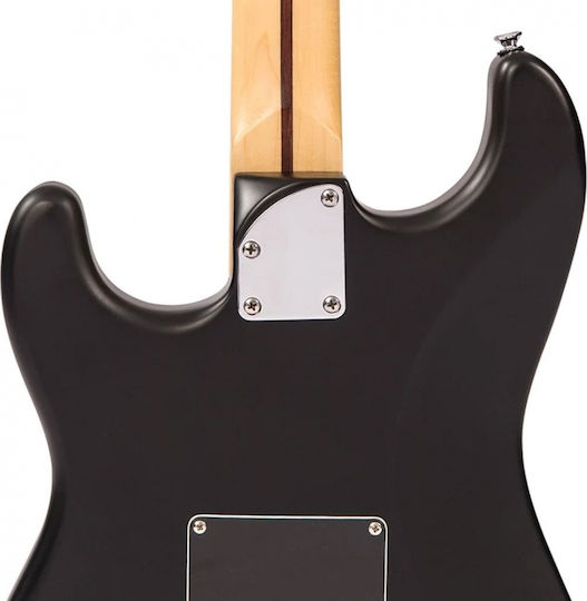 Vintage V6H ReIssued Electric Guitar Stratocaster with SSS Pickup Configuration Boulevard Black