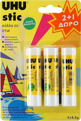 UHU Glue Stick Stic 2+1τμχ for Paper 3pcs 8gr 10603