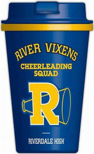 Blue Sky Studios Riverdale Screw Top Glass Thermos Stainless Steel BPA Free 450ml Blue with Mouthpiece