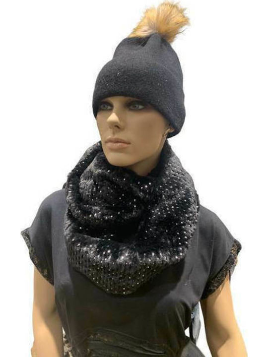 Verde 06-0485 Women's Fur Neck Warmer Black