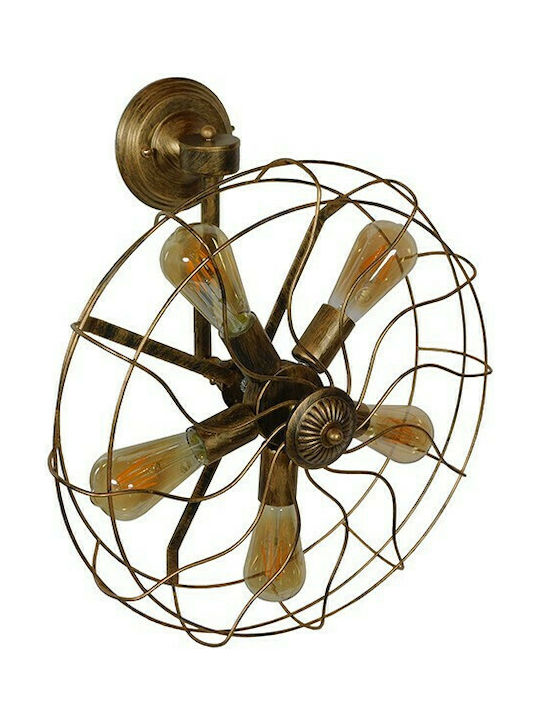 GloboStar Erafan Φωτιστικό Τοίχου Καφέ 46x46εκ. GloboStar Erafan Φωτιστικό Τοίχου Καφέ 46x46εκ.