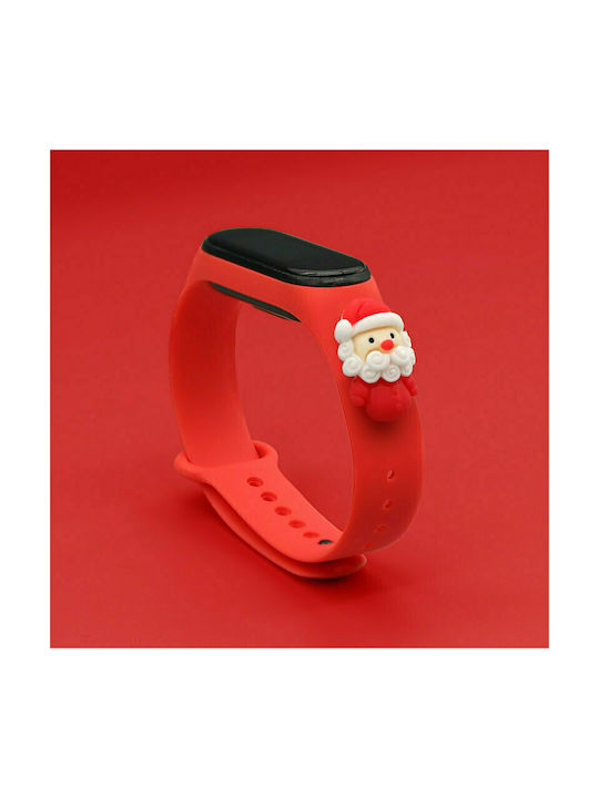 Hurtel Christmas Holidays Strap Silicone with Pin Red Santa 2 (Mi Smart Band 5/Mi Smart Band 6)