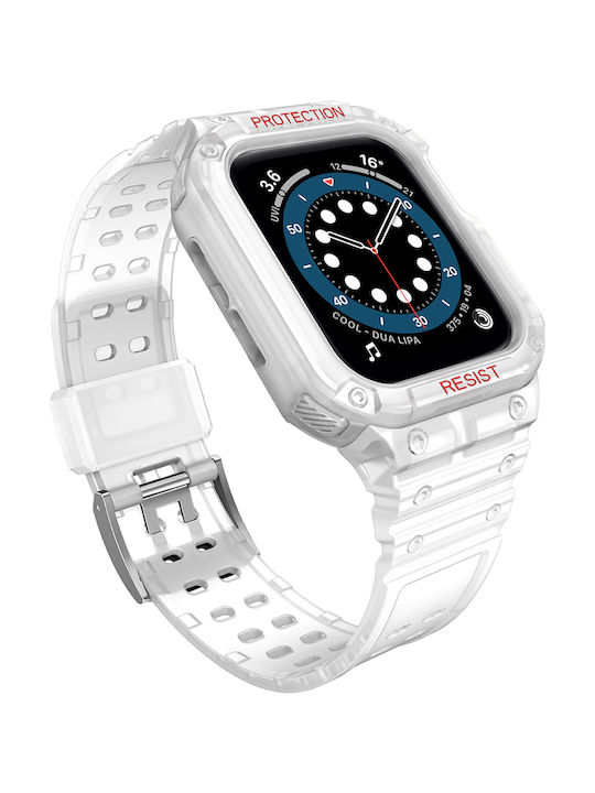 Hurtel Armored Θήκη & Curea Silicon Alb (Apple Watch 38/40/41mm)