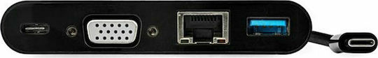 StarTech USB-C Docking Station με PD Ethernet Μαύρο (DKT30CVAGPD)