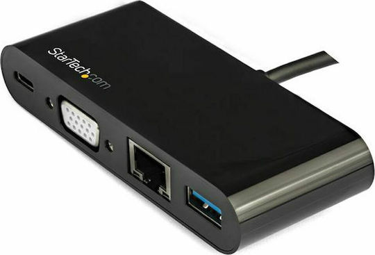 StarTech USB-C Docking Station με PD Ethernet Μαύρο (DKT30CVAGPD)