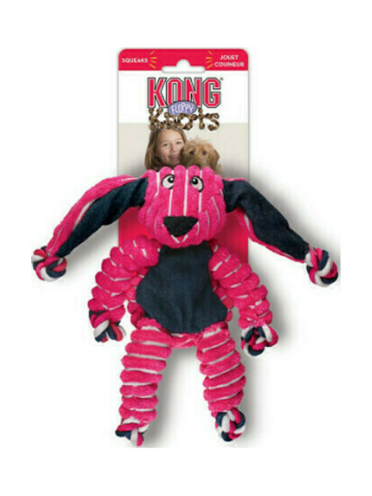 Kong Floppy Knots Dog Toy Cuddly Small with Sound Pink 23cm 80201