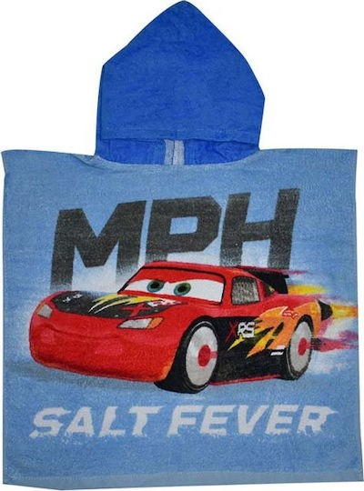 Stamion Cars Kids Beach Poncho Disney Cars Light Blue 100 x 50cm